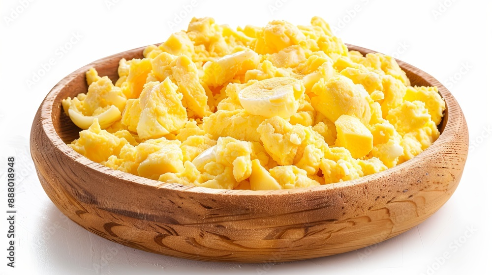 Bowl with delicious omelette with cheese Bowl with delicious omelette with cheese