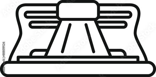 Line drawing of a solarium tanning bed emitting uv light for getting a tan