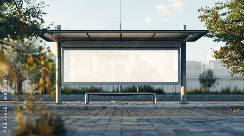 Mockup of empty bus stop billboard for advertising purposes Mockup of empty bus stop billboard for advertising purposes