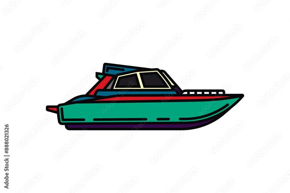 Original vector illustration. The contour icon of the yacht. Original vector illustration. The contour icon of the yacht.