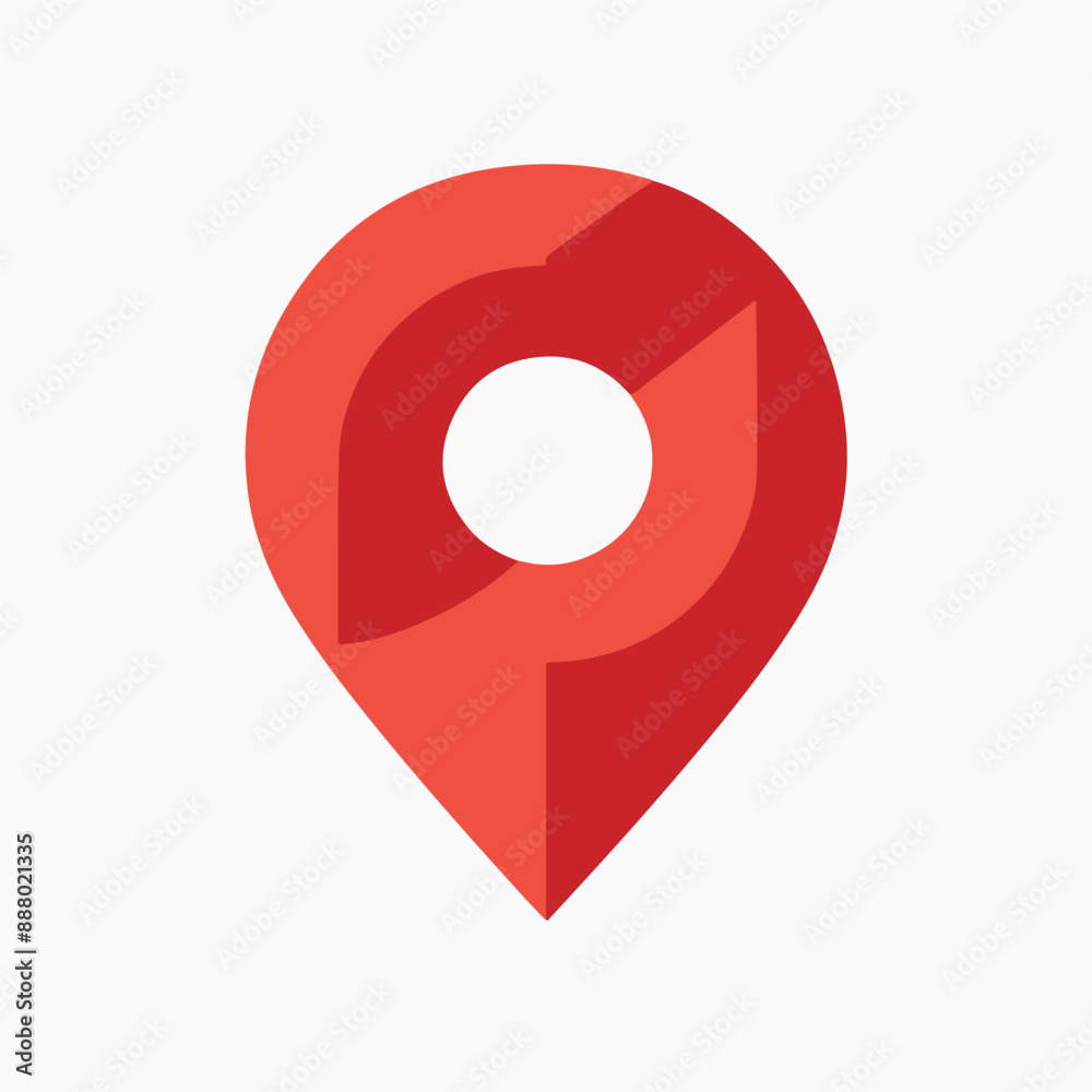 minimal location pin icon on white background minimal location pin icon on white background
