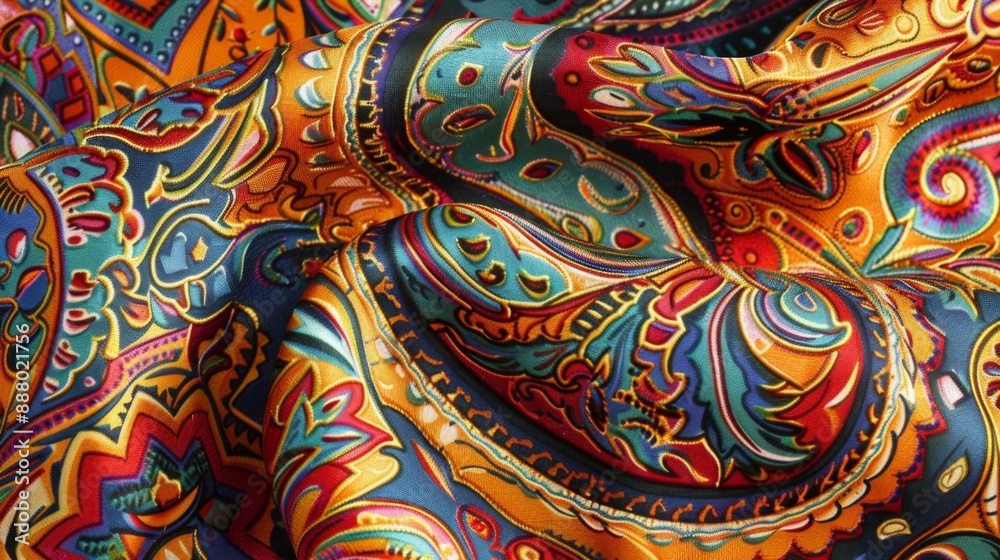 Colorful paisley fabric texture background. Colorful paisley fabric texture background.