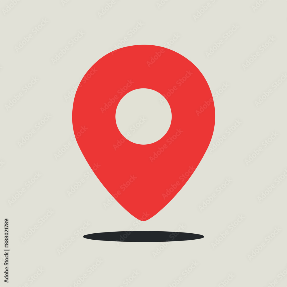 minimal location pin icon on white background minimal location pin icon on white background