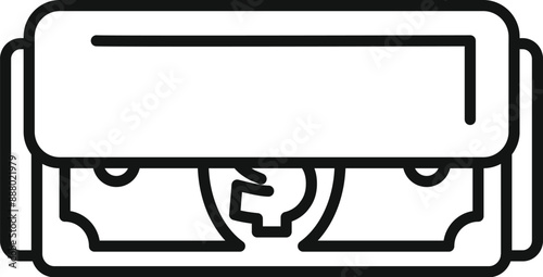 Line drawing of a wallet overflowing with cash, symbolizing financial success and abundance