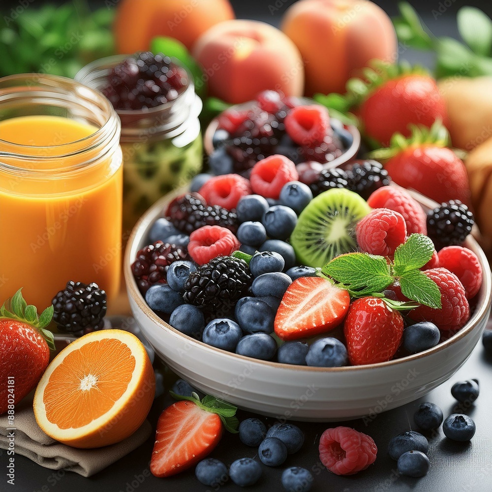 fruit salad with berries fruit salad with berries