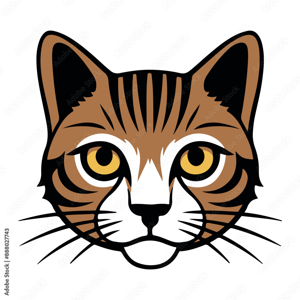 Fototapeta premium This is nice cat head icon with illustration work.