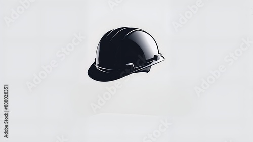 Minimalist design of black construction safety helmet  photo