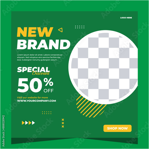 Big sale, New brand vector for social media ads, web ads, business messages, discount flyers and large sale banners. Social media post template design.