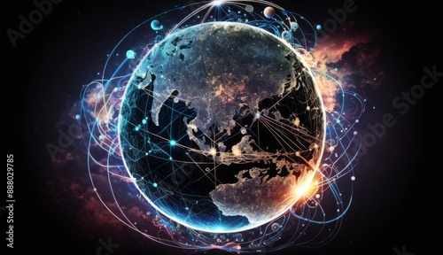Planet Connected: Earth Encircled by Swirling Data and Social Media