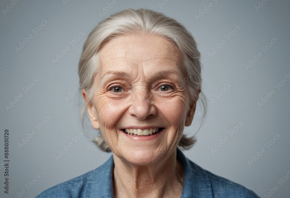 Portrait view of a regular happy smiling Finland old woman, ultra realistic, candid, social media, avatar image, plain solid background Portrait view of a regular happy smiling Finland old woman, ultra realistic, candid, social media, avatar image, plain solid background