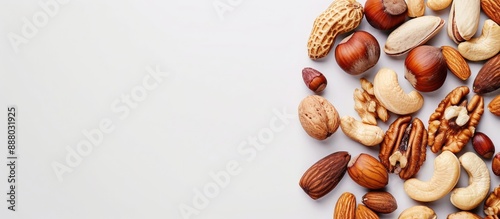 Wallpaper Mural Assorted nuts against a white background with copy space image Torontodigital.ca