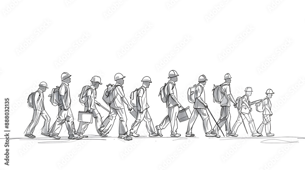 International Labour Day Simple Black Line Sketch on Background.
International Labour Day Simple Black Line Sketch on Background.