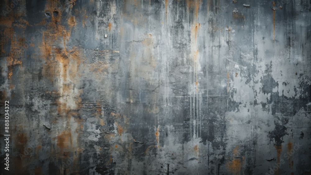 Fototapeta premium Gritty, scratched, and worn, dark gray textured wall background with distressed grunge pattern, perfect for overlaying objects or text on a rough, urban, industrial-themed design.