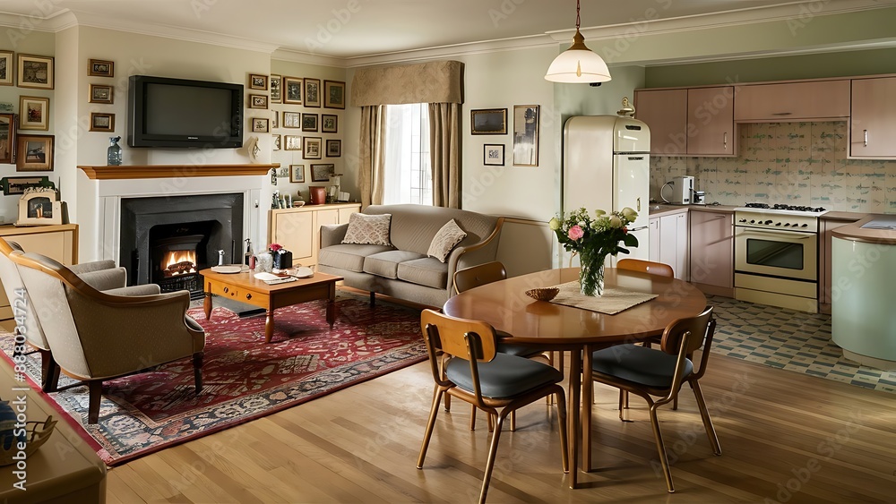 Classic Living Room And Kitchen Classic Living Room And Kitchen