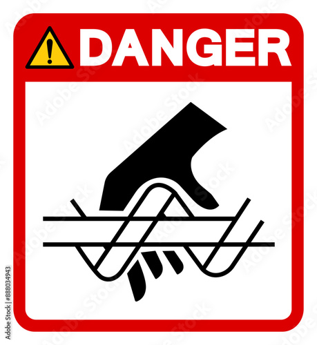 Danger Cutting Of Finger Symbol Sign, Vector Illustration, Isolate On White Background Label .EPS10 photo