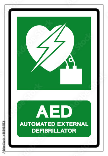 AED Automated External Defibrillator Symbol Sign, Vector Illustration, Isolate On White Background Label .EPS10