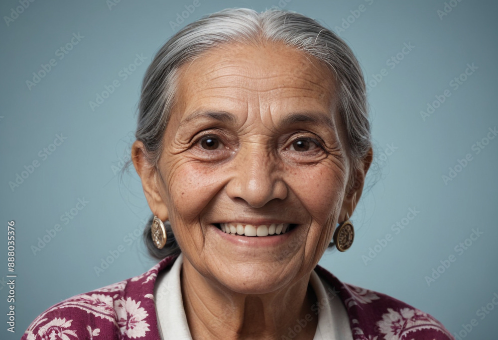Portrait view of a regular happy smiling Guatemala old woman, ultra realistic, candid, social media, avatar image, plain solid background Portrait view of a regular happy smiling Guatemala old woman, ultra realistic, candid, social media, avatar image, plain solid background