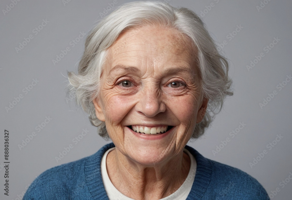 Portrait view of a regular happy smiling New Zealand old woman, ultra realistic, candid, social media, avatar image, plain solid background Portrait view of a regular happy smiling New Zealand old woman, ultra realistic, candid, social media, avatar image, plain solid background