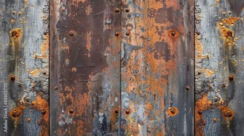 Rusty Metal Texture with Bolts.