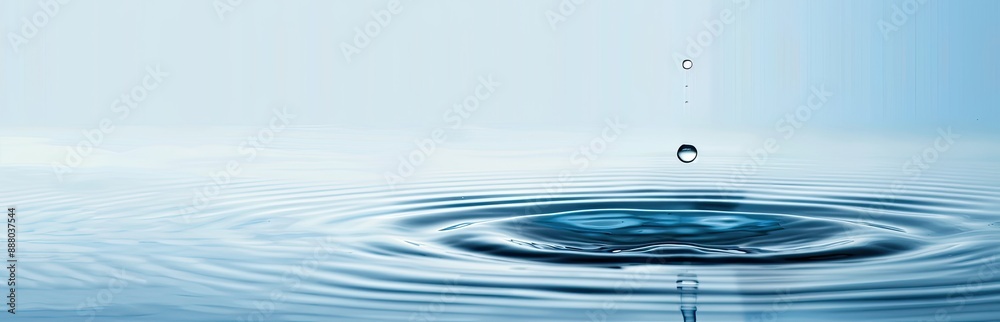 Droplet Creating Ripples on Water Surface Droplet Creating Ripples on Water Surface