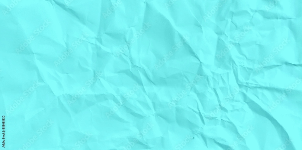 Kraft wrinkle texture, torn antique crumple paper vector or parchment abstract design. Crumpled cyan color paper abstract shape background Kraft wrinkle texture, torn antique crumple paper vector or parchment abstract design. Crumpled cyan color paper abstract shape background