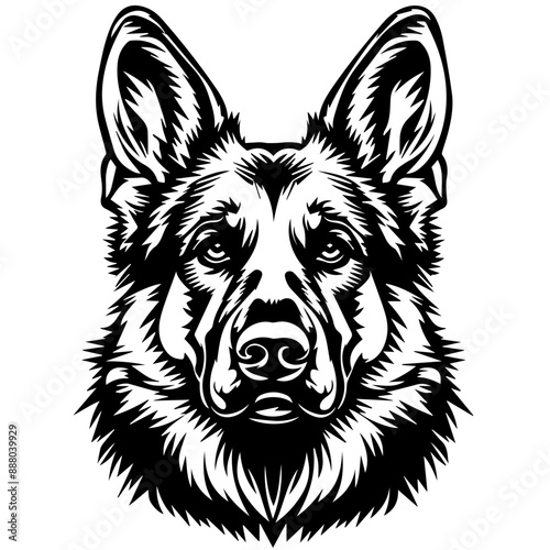 German Shepherd dog SVG vector transparent background PNG clipart