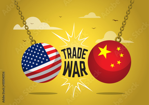 American wrecking ball and China smashes each other