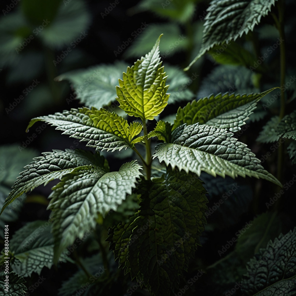 Nettle bush. Nettle leaves. View from above. Nettle bush. Nettle leaves. View from above.