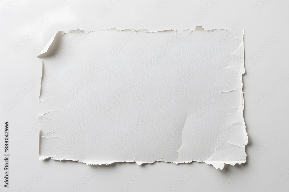 Obraz premium A white paper with a hole in it. The paper is torn and has a rough texture