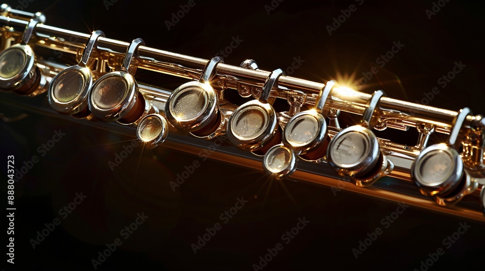 Obraz premium A delicate flute displayed against a solid black background