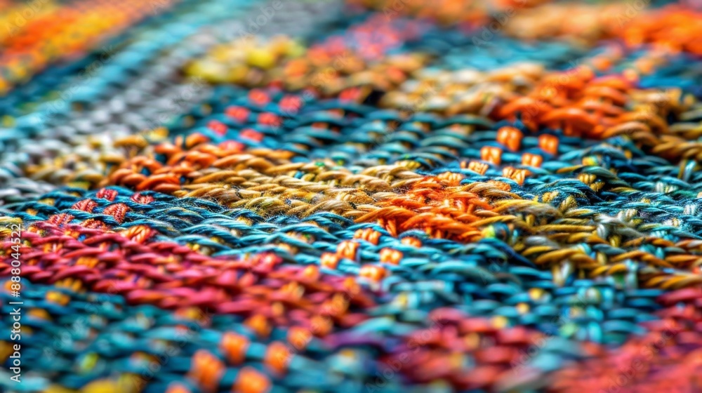 Colorful Knitted Fabric Texture. Colorful Knitted Fabric Texture.