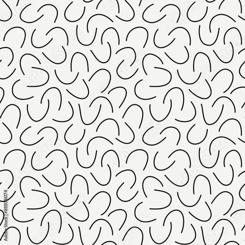 Sketched linear seamless pattern. Organic, natural abstract wallpaper. Minimalist design background. Freehand irregular curve lines motif print. Modern simple minimal ornament.
