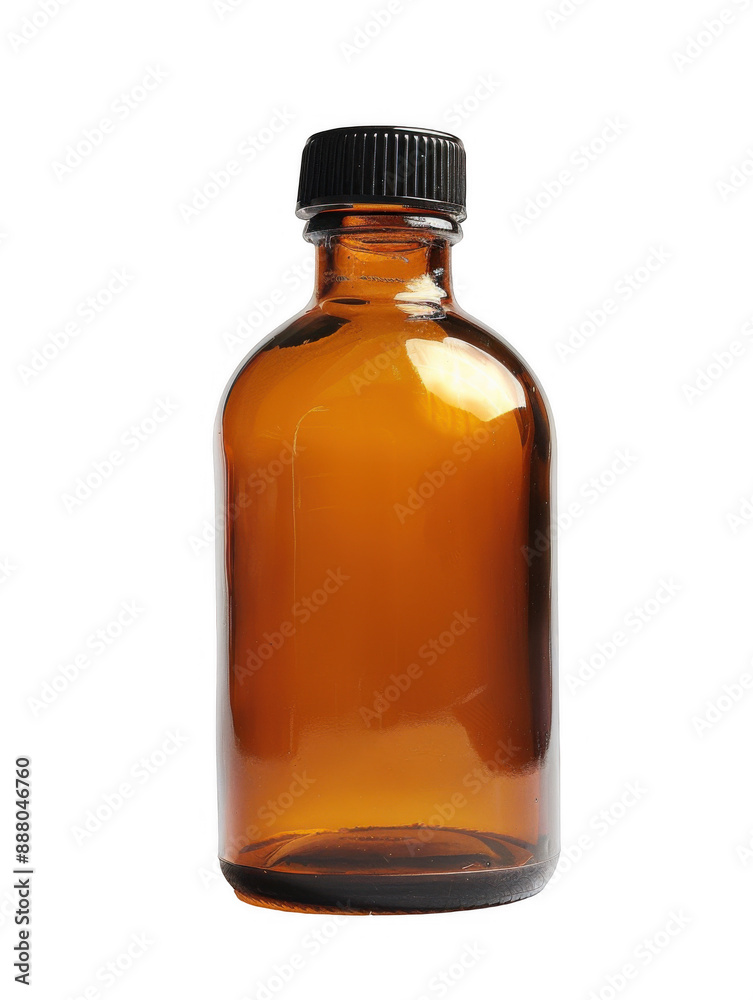 Amber Glass Bottle with Black Cap Amber Glass Bottle with Black Cap