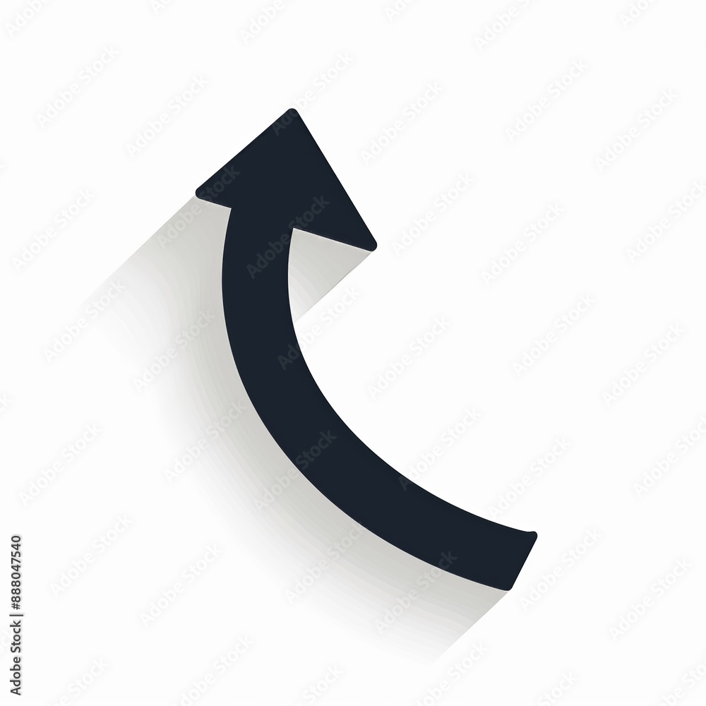 Upward Pointing Curved Arrow Design Symbol Icon Upward Pointing Curved Arrow Design Symbol Icon