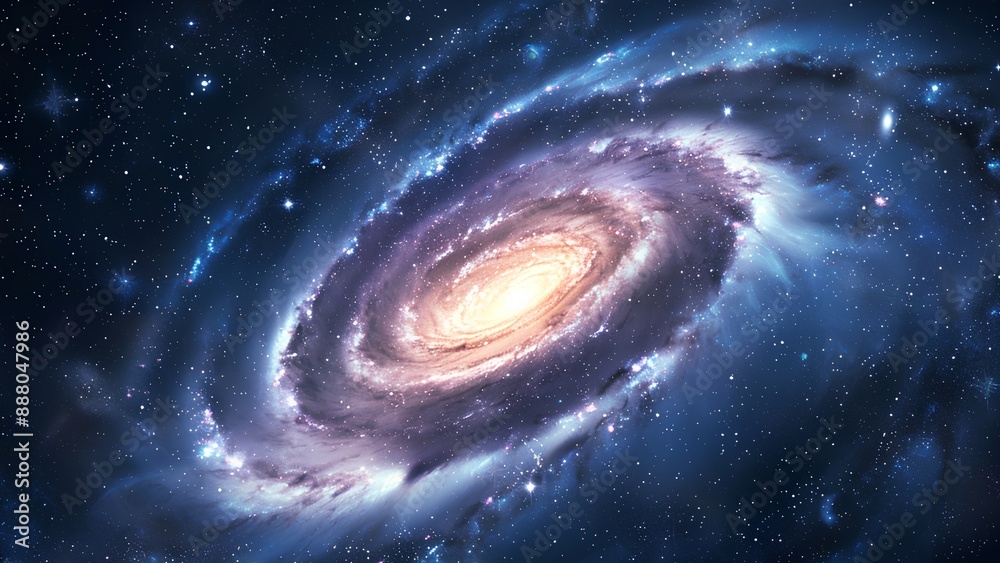 Mesmerizing Spiral Galaxy: A Starry Night Sky with Nebulae and Cosmic Dust Mesmerizing Spiral Galaxy: A Starry Night Sky with Nebulae and Cosmic Dust