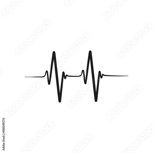 heart beat cardiogram icon. simple vector design