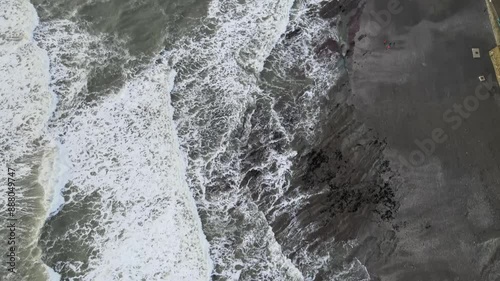 Aerial video over the coastline of Downderry UK photo