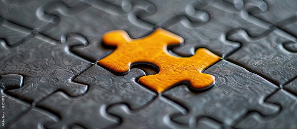 Closeup of a jigsaw puzzle with a missing piece symbolizing teamwork and problem solving suitable for a business related copy space image Closeup of a jigsaw puzzle with a missing piece symbolizing teamwork and problem solving suitable for a business related copy space image