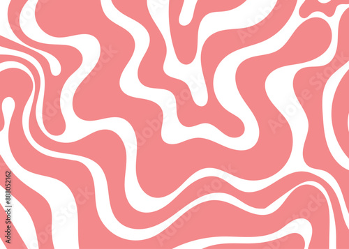 Wavy bold curved lines and squiggles ornament. brush strokes vector seamless pattern. colorful wallpaper.