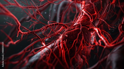 Anatomy of the Human Circulatory System: Detailed Illustration of Veins and Arteries