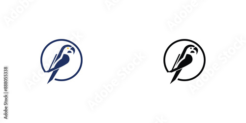 Creative parrot logo design with unique concept, premium vector