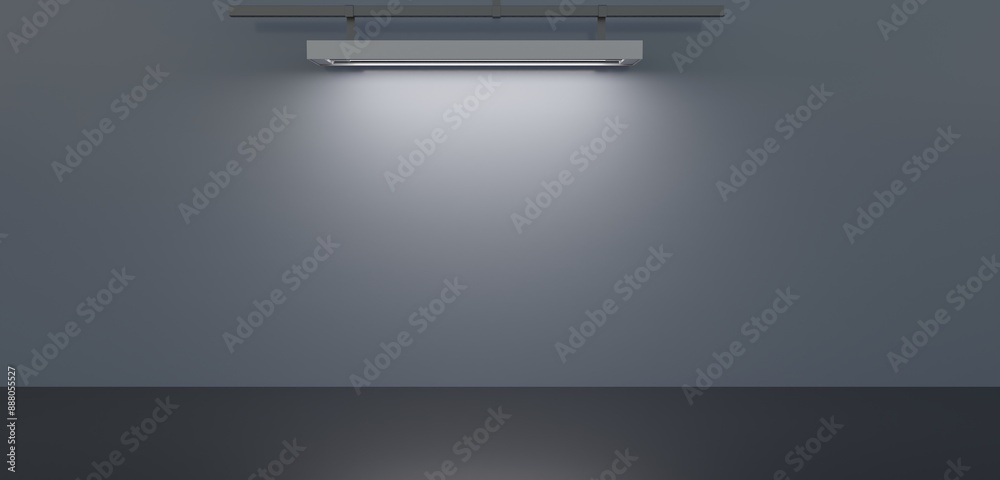 Room with ceiling light bulbs Light shining on the floor and walls 3D illustration Room with ceiling light bulbs Light shining on the floor and walls 3D illustration