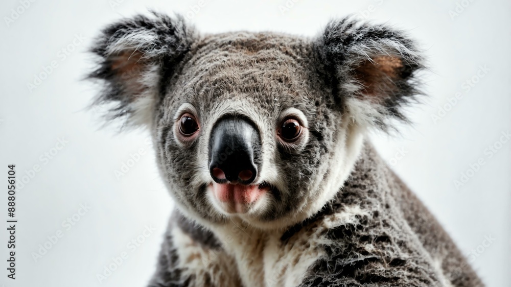 Fototapeta premium single koala animal isolated in pure white background