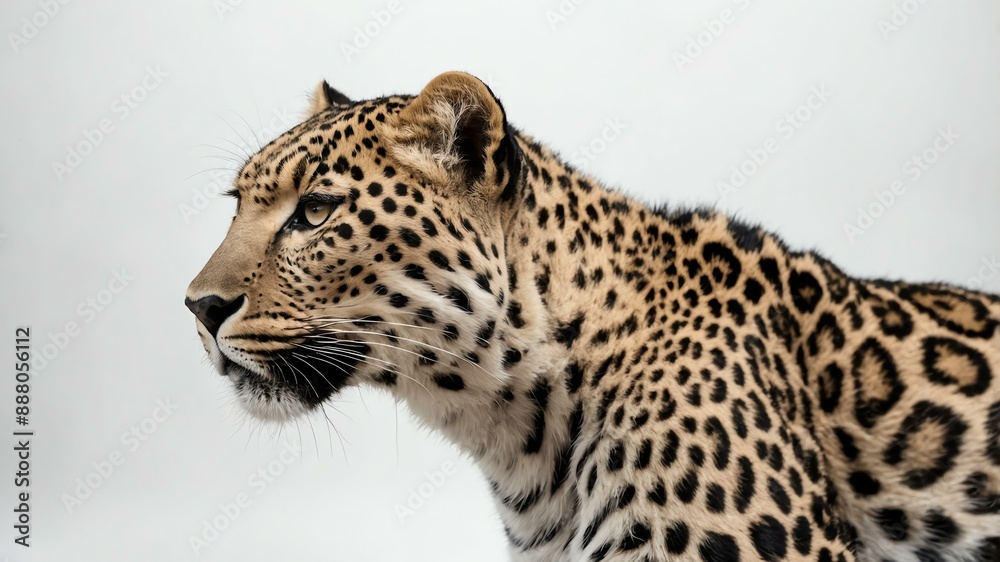 single leopard animal isolated in pure white backgroun background single leopard animal isolated in pure white backgroun background