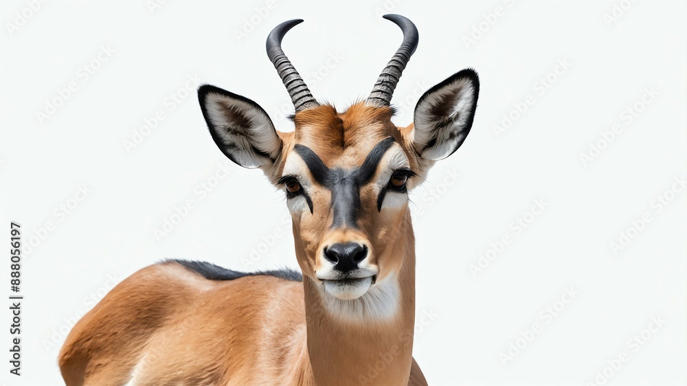 Fototapeta premium single impala animal isolated in pure white background