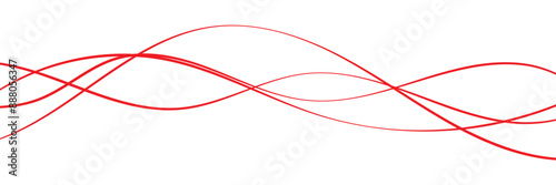 Thin line wavy background. Abstract black lines wave curve motion on white background vector. Red abstract wave thin curved lines graphic for design, coloring abstract thin wave.