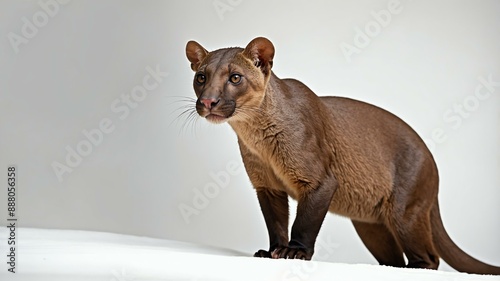single fossa animal isolated in pure white background