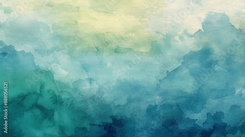 Abstract Watercolor Background in Blue and Green Tones. © benjamas