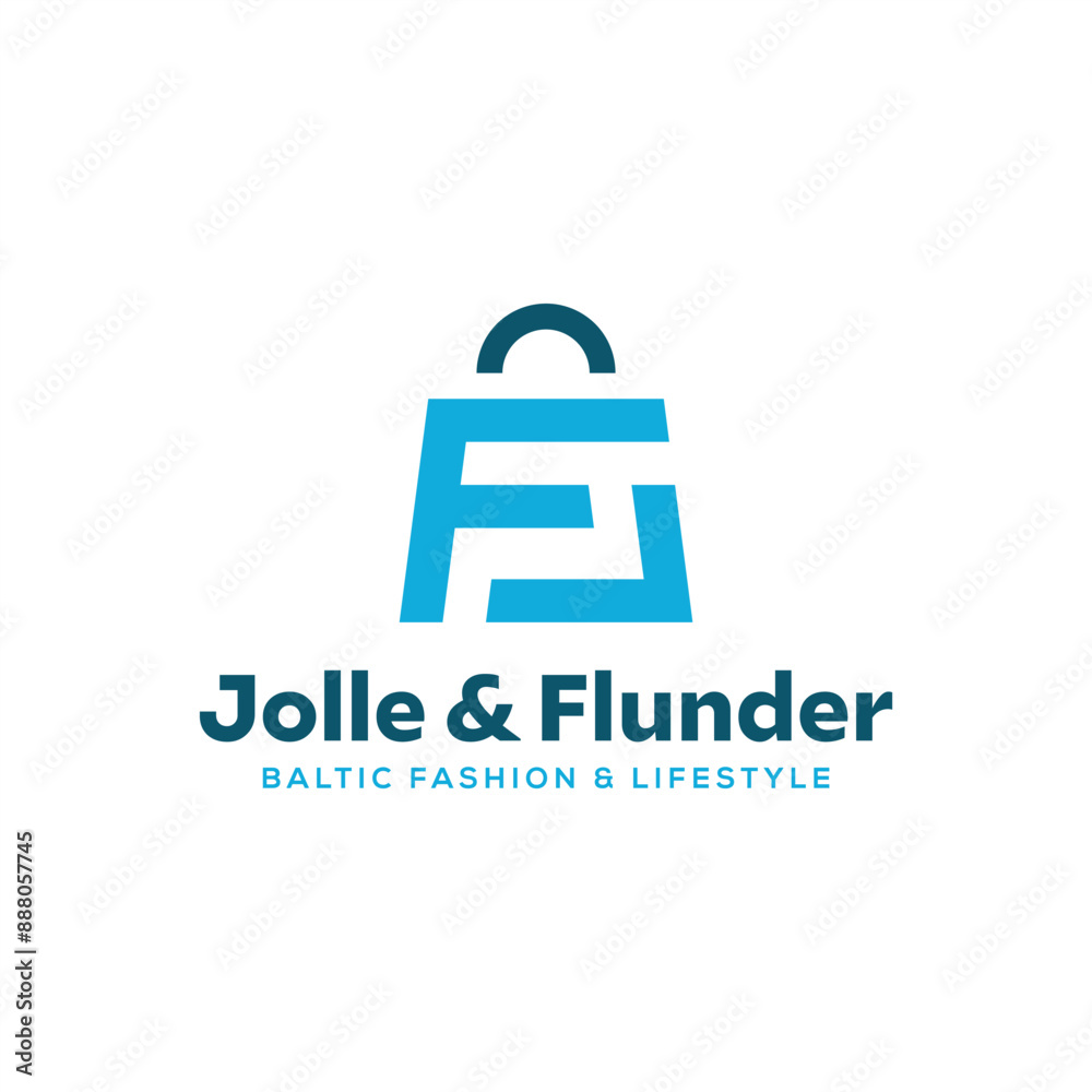letter j f shop bag logo design