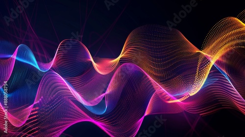 Abstract Colorful Waves of Light.